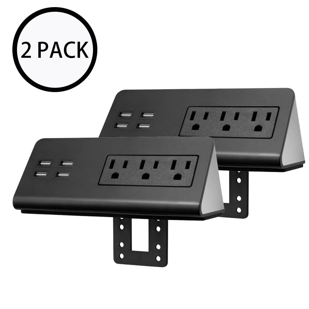 Desk edge mount power outlets with USB charge ports(1Pack)