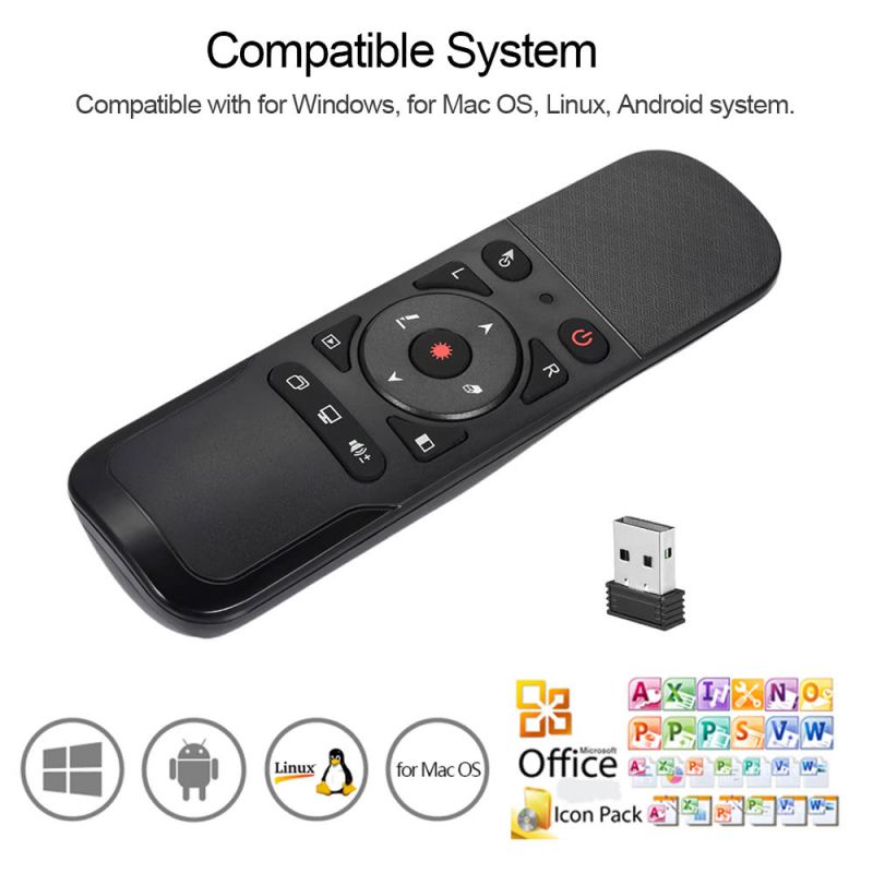 2.4G Wireless Remote Control Air Mouse Laser Pointer 6 Gxes Gyroscope Presenter for PPT Presentation