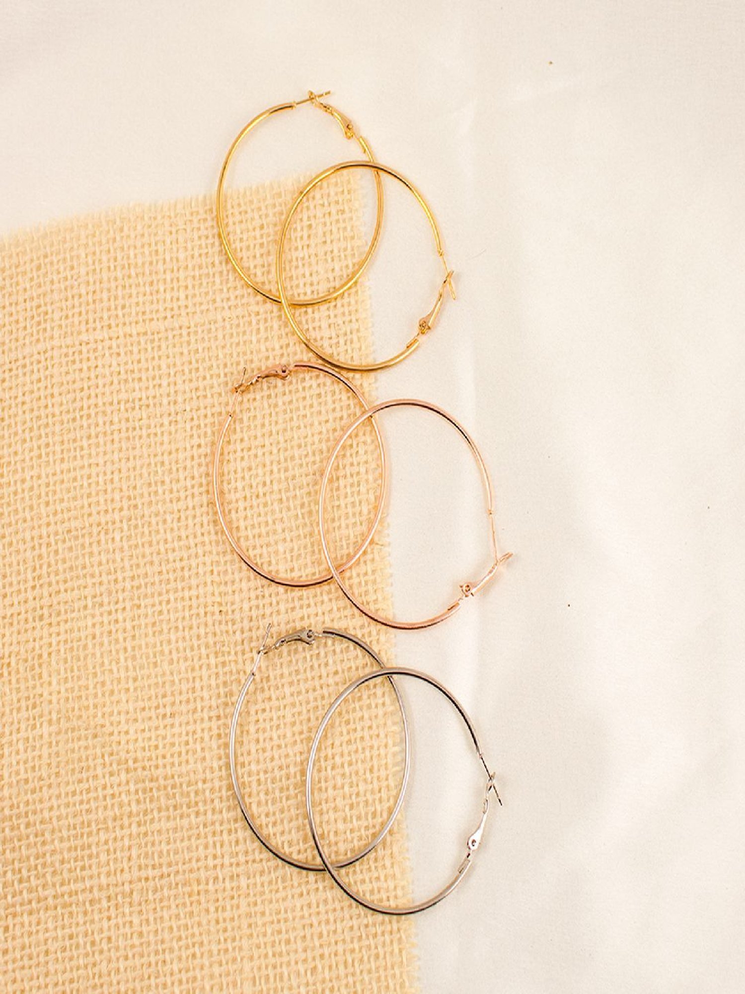 Jewelz Fashion Hoop Earrings Set for Women & Girls Pack of 3