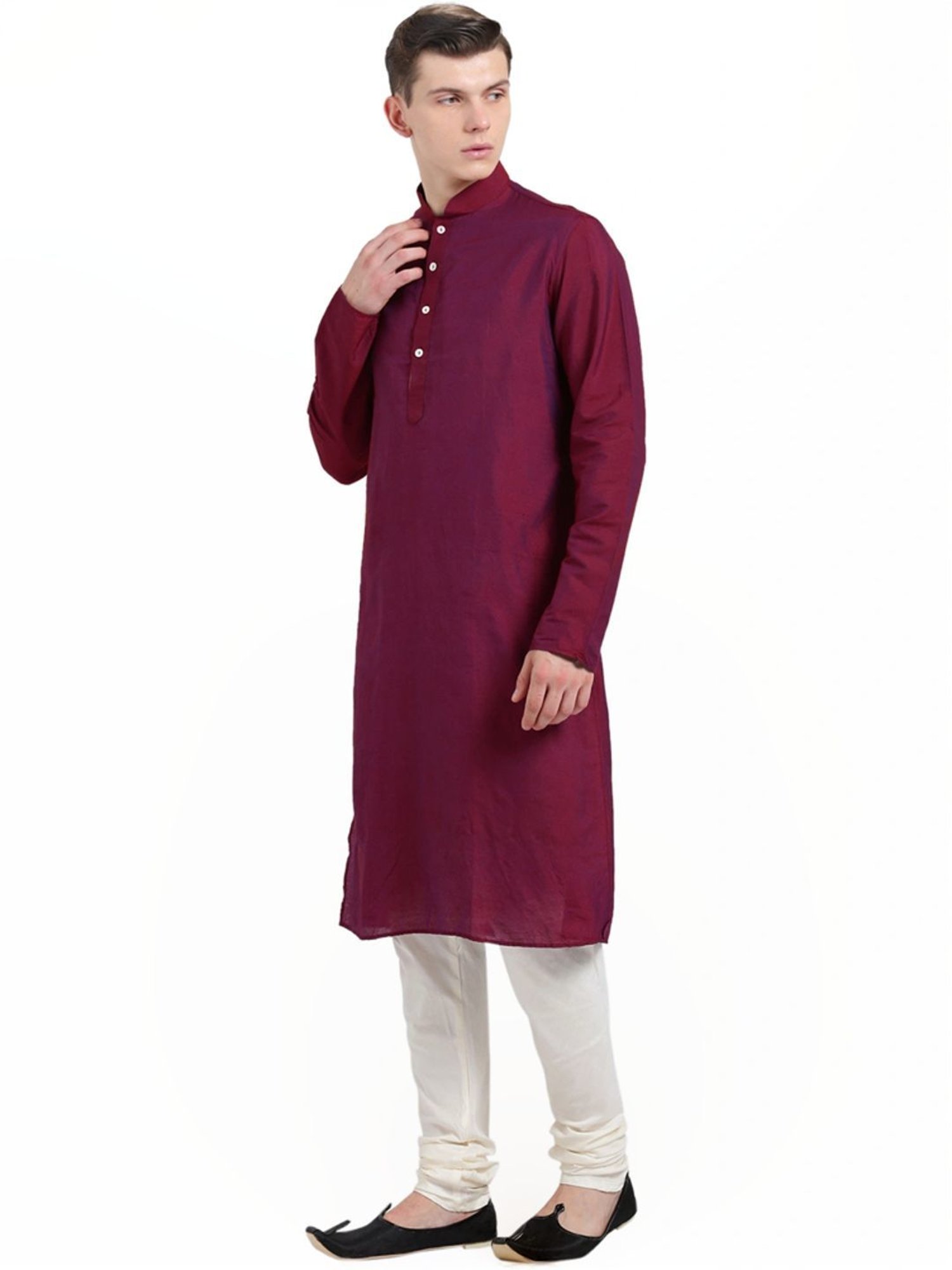 Manthan Fawn & White Regular Fit Kurta