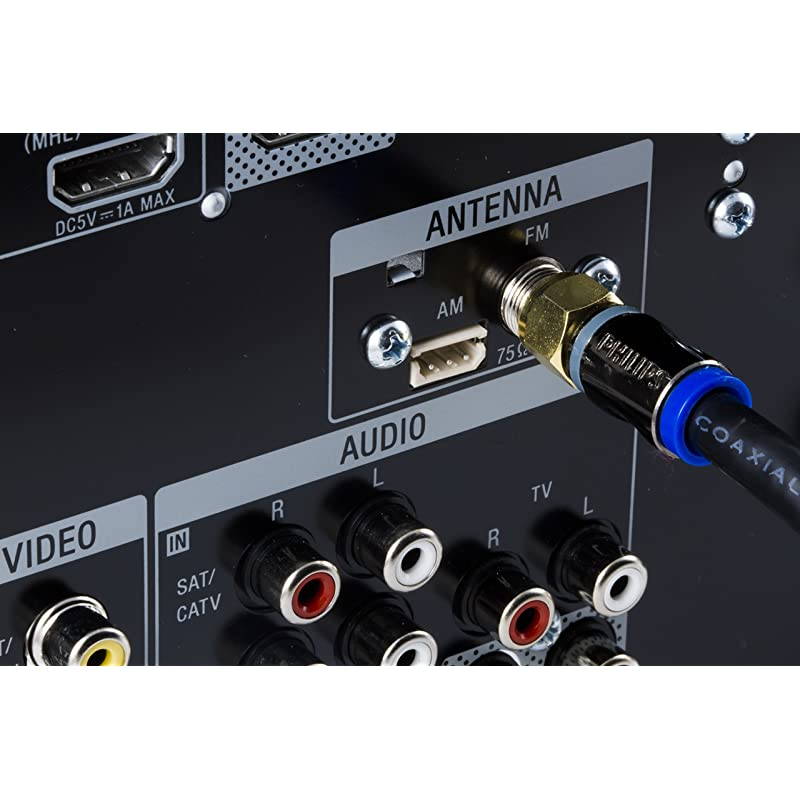 RG6 Quad Shield Coaxial Cable 6 ft inWall Rated Ideal for TV Antenna DVR Satellite Cable FType Connectors 3 Ghz Digital Black SWX9444B27