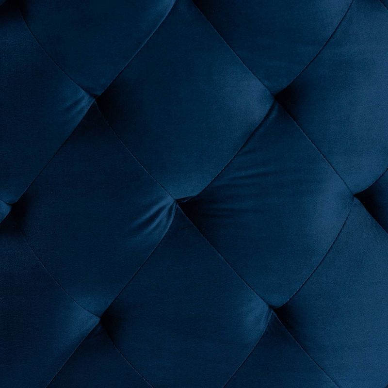 Melissa Velvet Fabric Upholstered Living Room Accent Chair Royal Blue/Gold - Baxton Studio