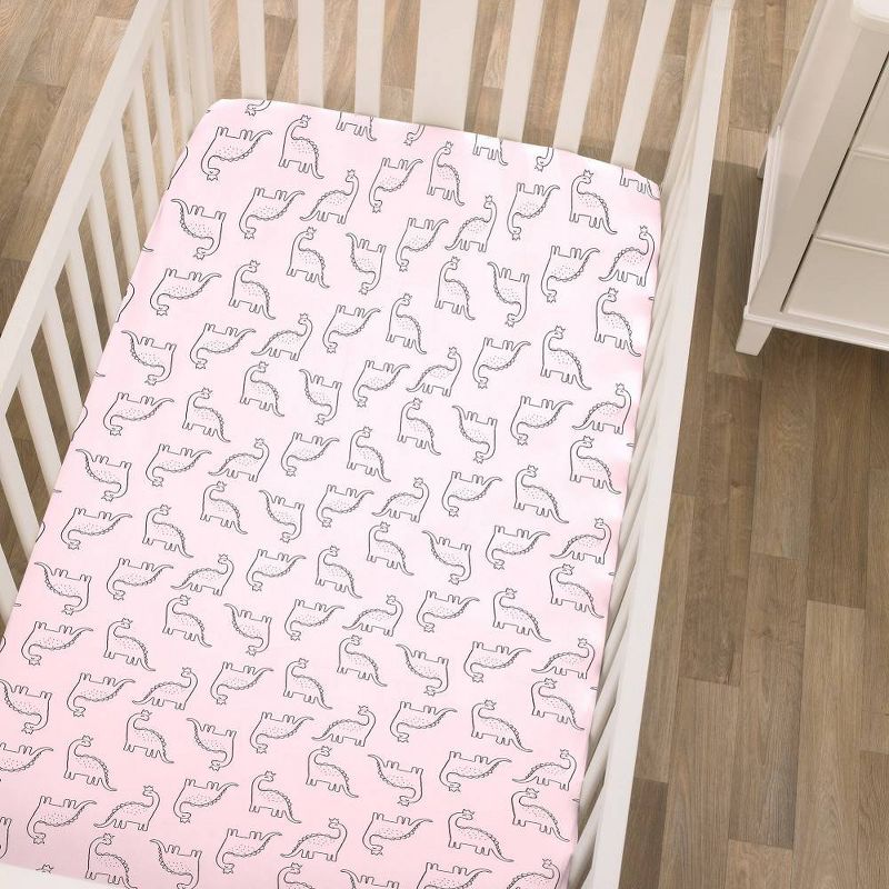 Carter's Dinosaur Princess Super Soft Mini Crib Fitted Sheet - Pink