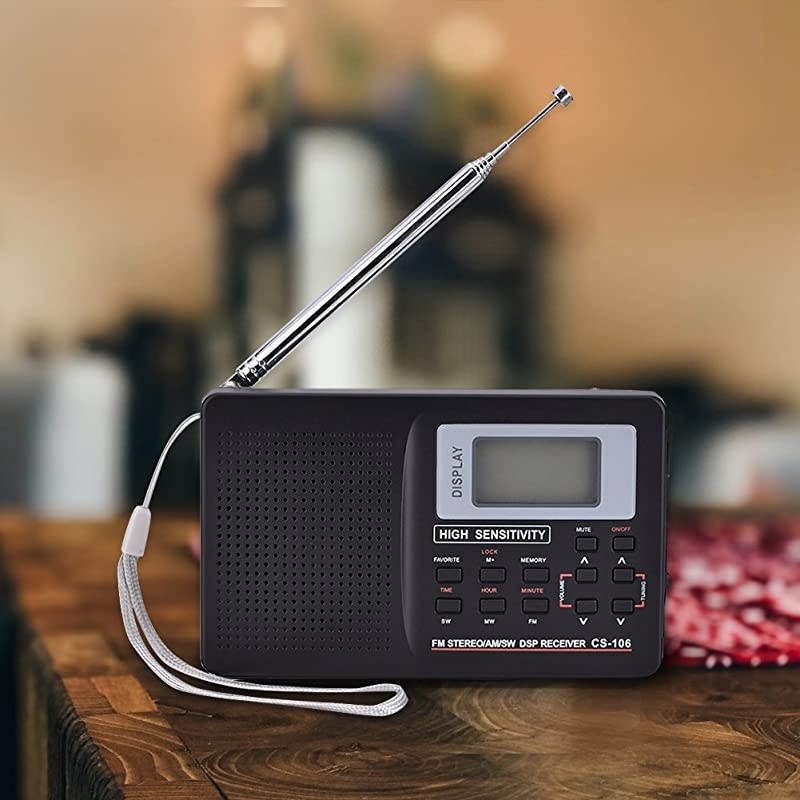 Full Frequency Receiver Radio with Alarm Clock FMAMSWLWTV Sound Full Frequency Receiving LCD Display Short Wave Stereo Mode Portable RadioType 1