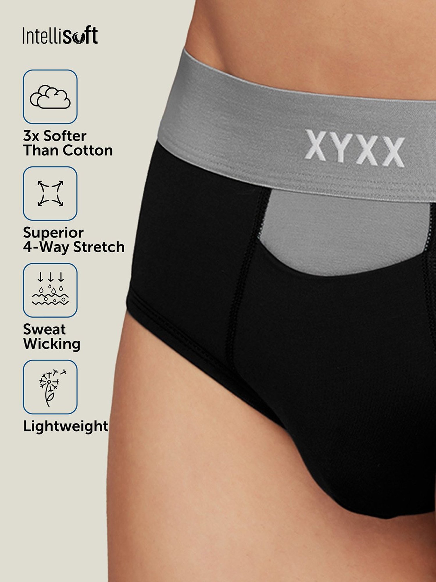XYXX Multicolor Micro Modal Briefs - Pack of 3