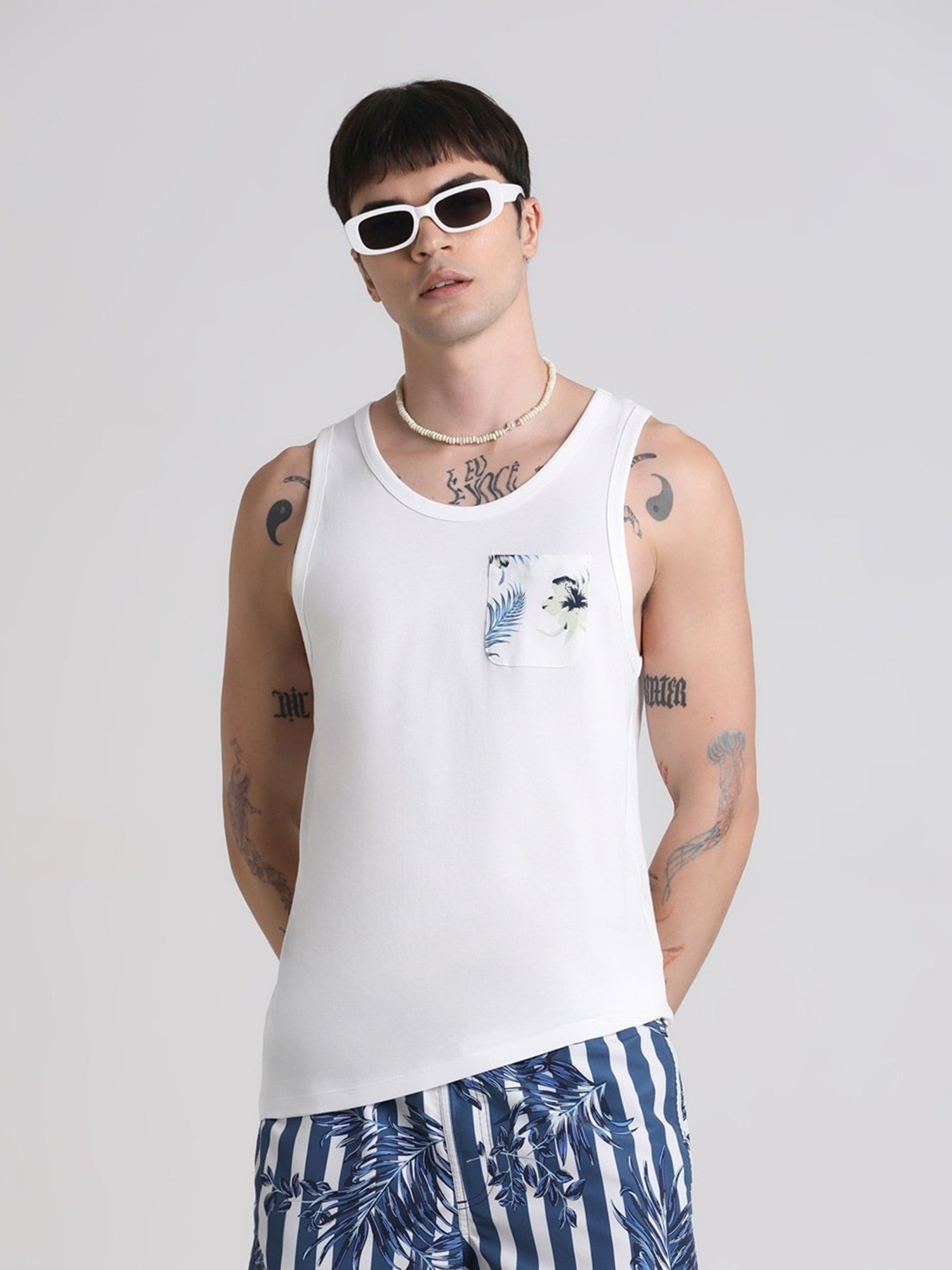 Jack & Jones Cloud Dancer Cotton Slim Fit Tank Tee