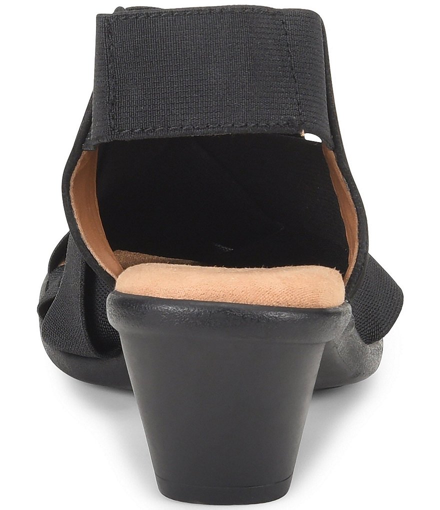 Comfortiva Farrow Elastic & Suede Woven Block Heel Sandals