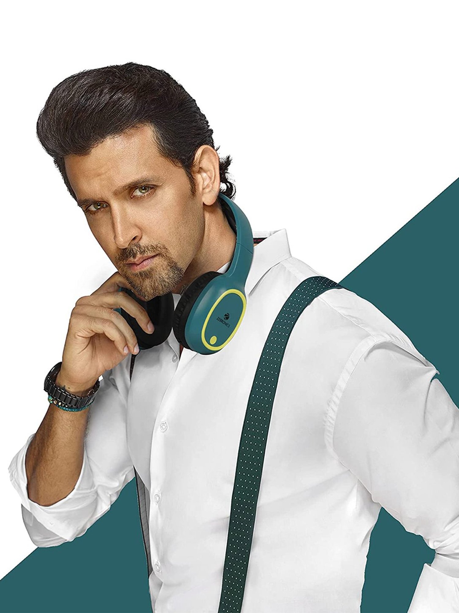 Zebronics Zeb-Thunder Over The Ear Bluetooth Headphone with Mic (Teal Green)