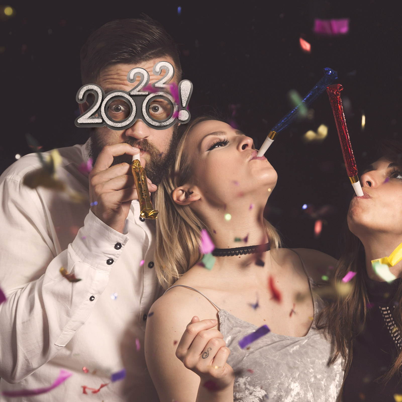 4 Pairs Decorative Practical Durable Celebration Glasses Glasses Decor for New Year Party