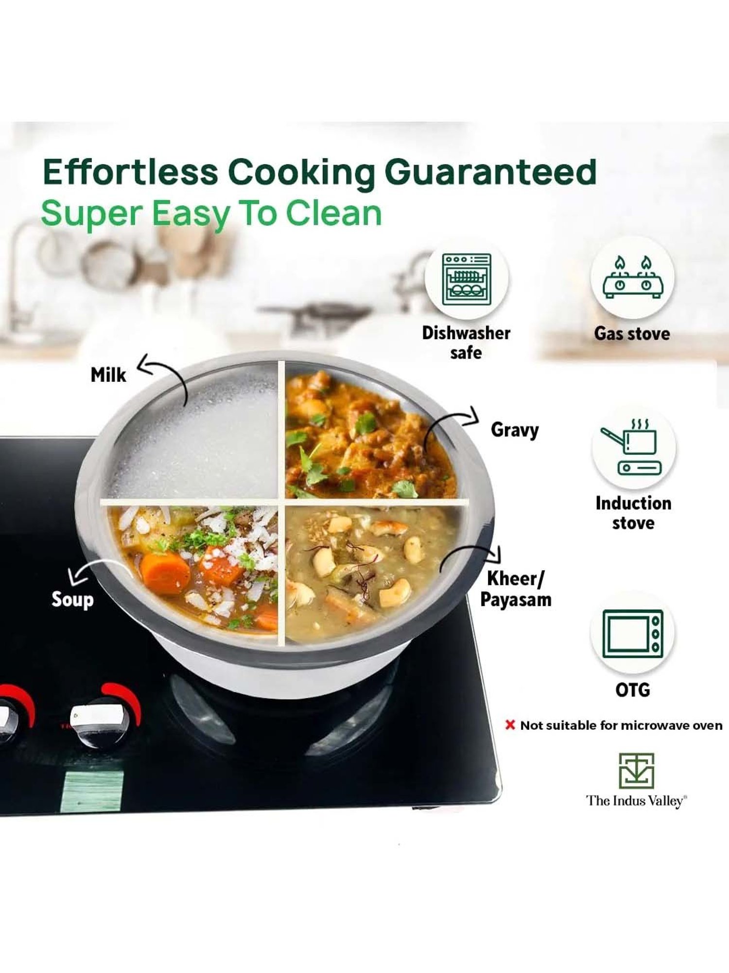 The Indus Valley Silver Stainless Steel 20 cm Gas Compatible Tope With Lid (3.1 L)