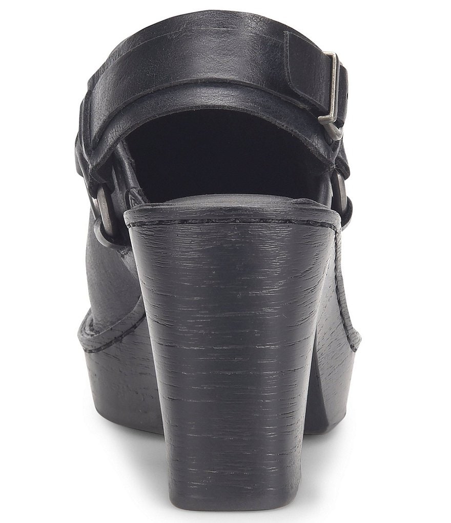 Born Hudson Leather Sling Strap Harness Clogs