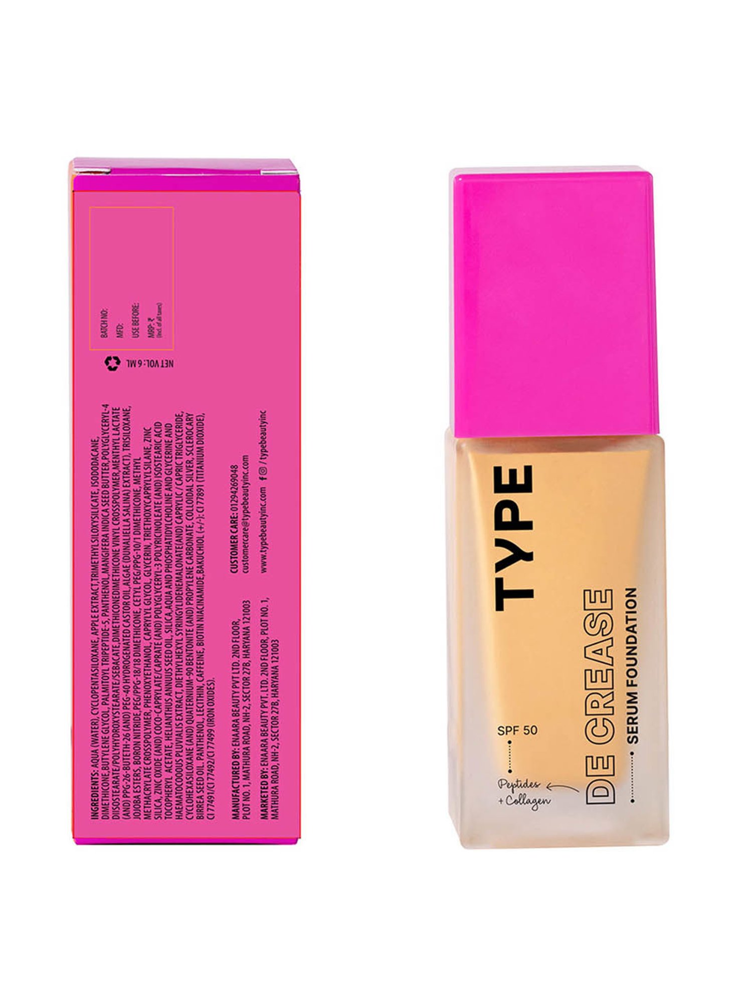 TYPE BEAUTY Decrease SPF 50 PA ++++  Serum Foundation Maple - 30 ml