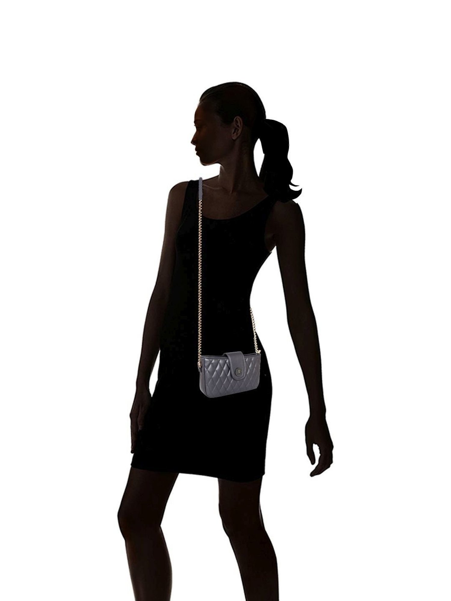 Esbeda Grey Quilted Small Sling Handbag