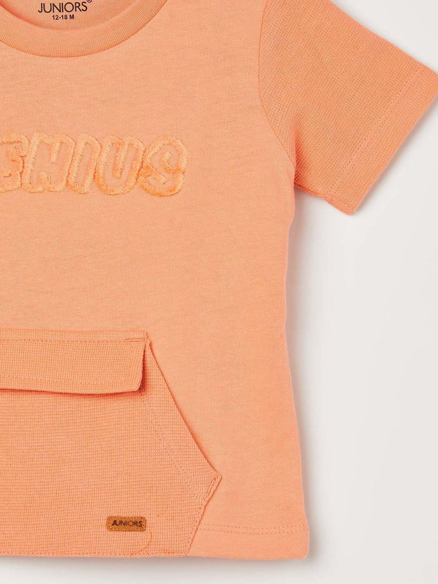 Juniors by Lifestyle Boys Coral Cotton Embossed T Shirt