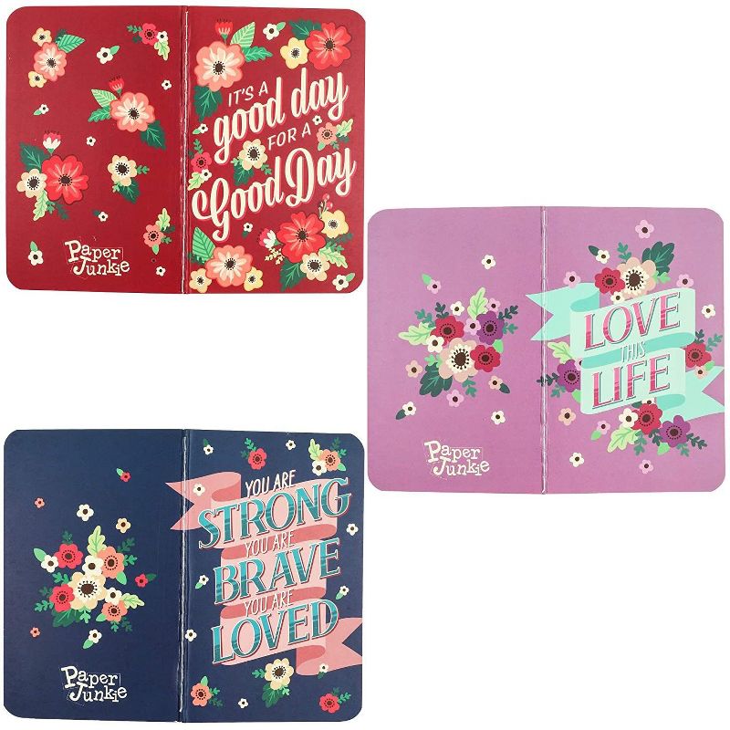 Spiral Notepad - 12-Pack Top Spiral Notebooks, Mini Spiral Notepads for Note Taking, To-do Lists, Lined Paper, Inspirational Words, Marble Print, 4x6"