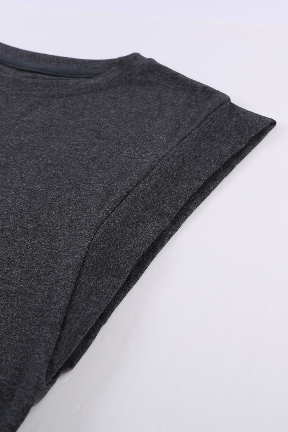 Blank T Shirt - Gray Cotton Blend Round Neck Tee Customized