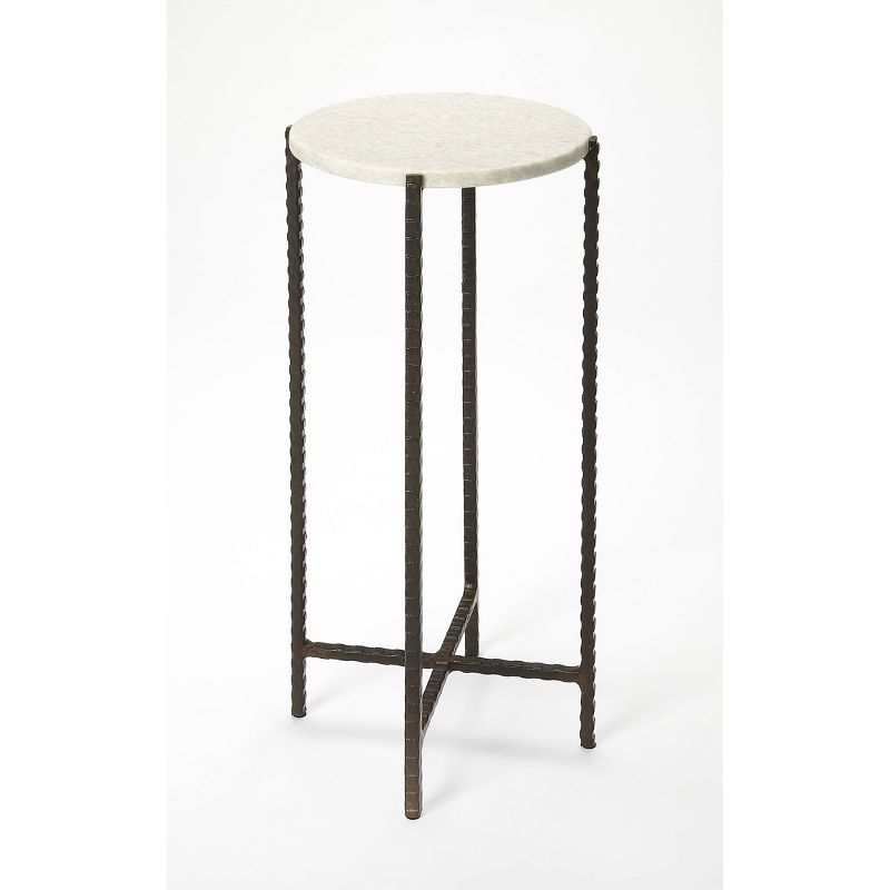 Nigella Round Marble & Metal Accent Table White - Butler Specialty