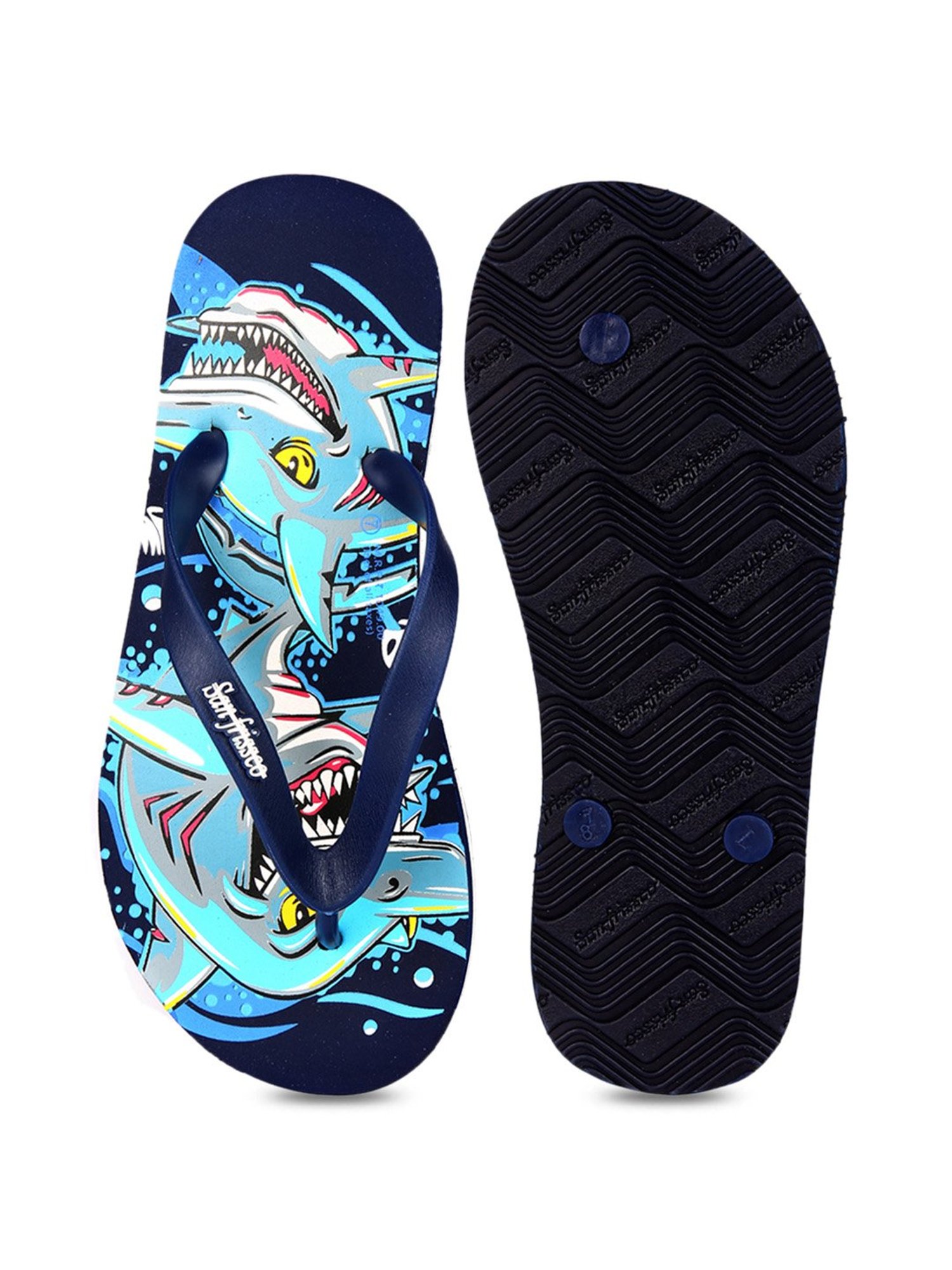 San Frissco Navy & White Flip Flops