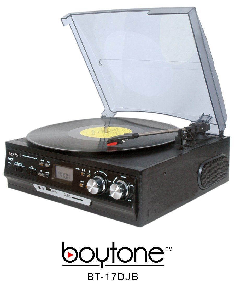 Boytone BT-17DJB Multi RPM Turntable, Black