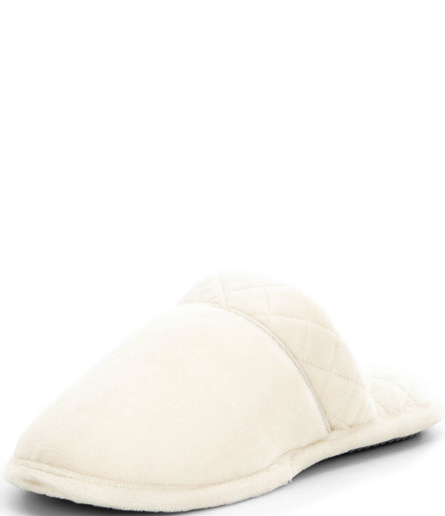 Cabernet Microfiber Velour Quilted Slippers