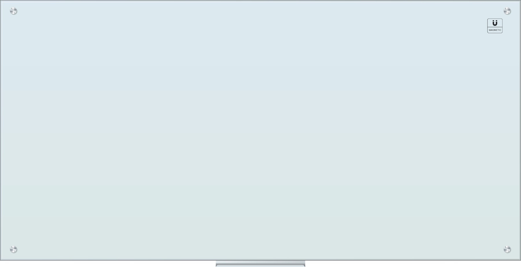 U Brands Magnetic Glass Dry Erase Board 70x35 White Frosted Surface Frameless