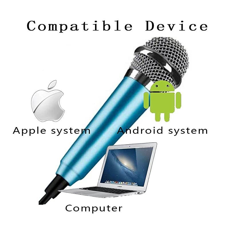 Microphone Portable VocalInstrument Microphone for Mobile Phone Laptop Notebook Apple iPhone Samsung AndroidRose Gold