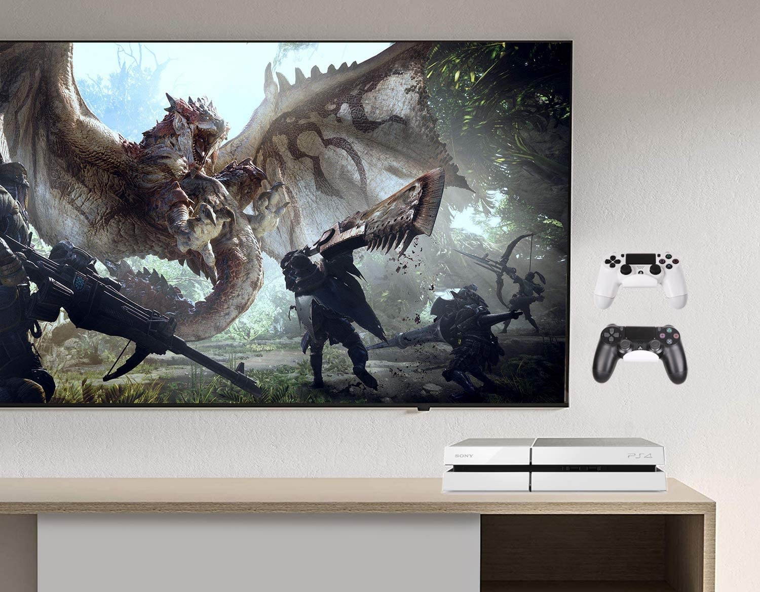 OAPRIRE Game Controller Holder Stand Wall Mount(2 Pack) for PS4 / Xbox One / Steam / Switch / PC Controller - Universal PS4 Xbox one Controller Accessories with Cable Clips - Stick on - White