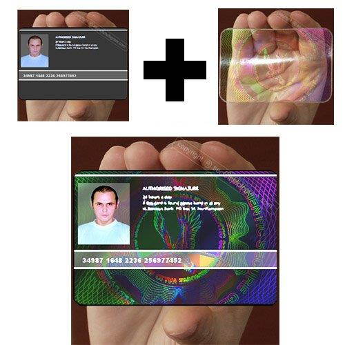 25 ID Cards Security Hologram Overlay Stickers with Micro Secure Technology SHID-11 "Eagle in the Center"