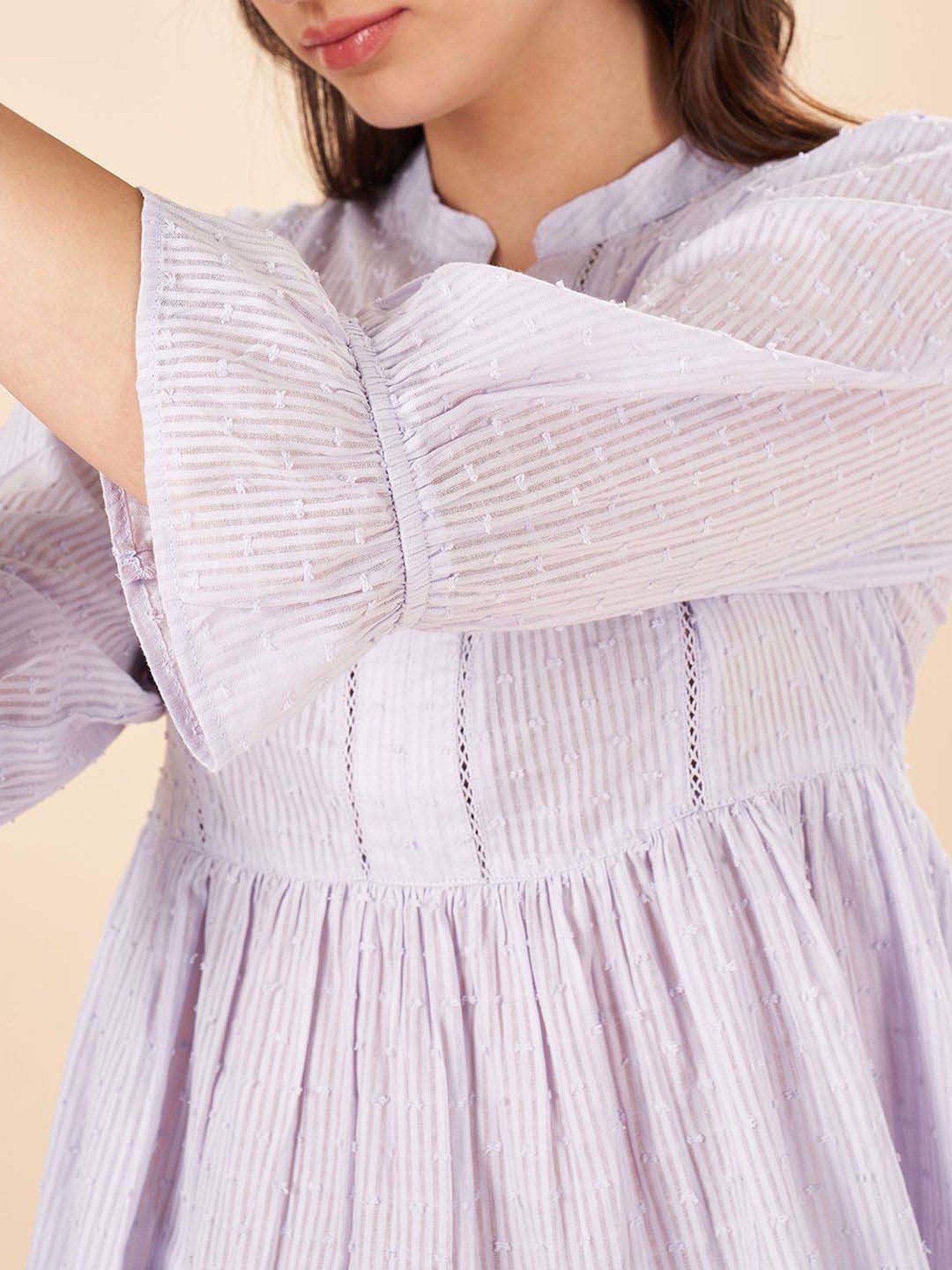 Akkriti by Pantaloons Purple Cotton Self Pattern Tunic