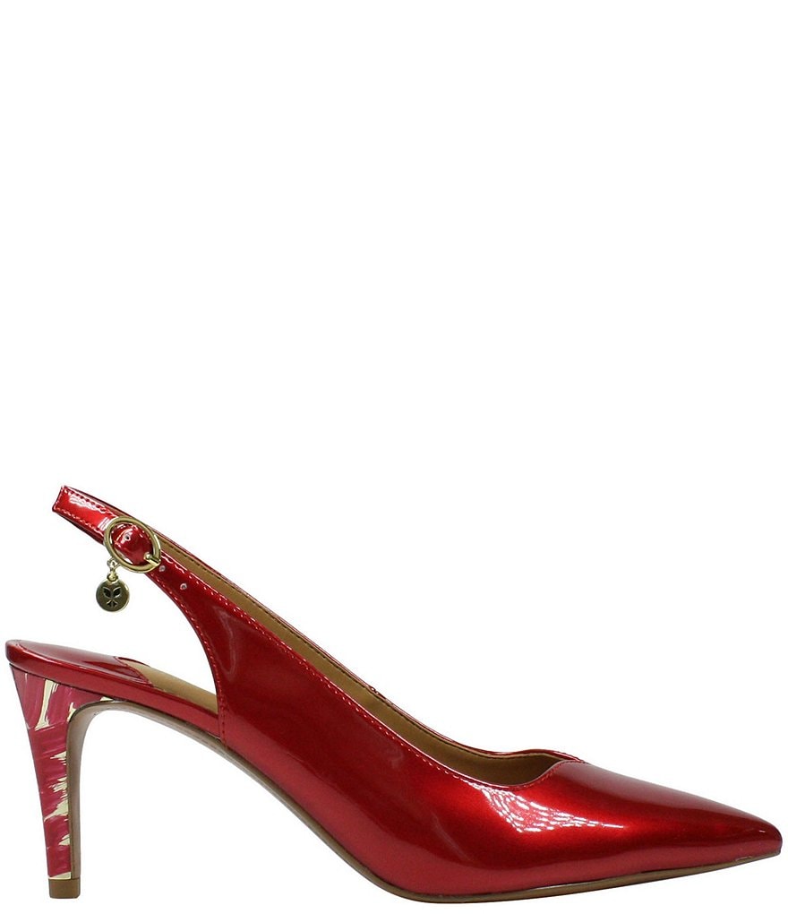 J. Renee Belamie Patent Slingback Pointed Toe Pumps
