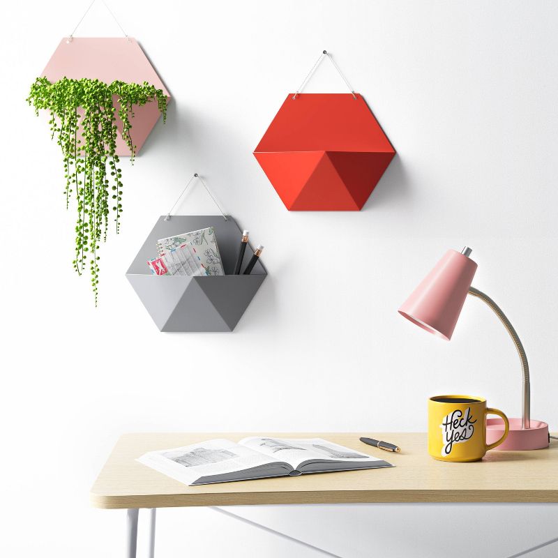 Hexagon Wall Pocket Shelf Red - Room Essentials™