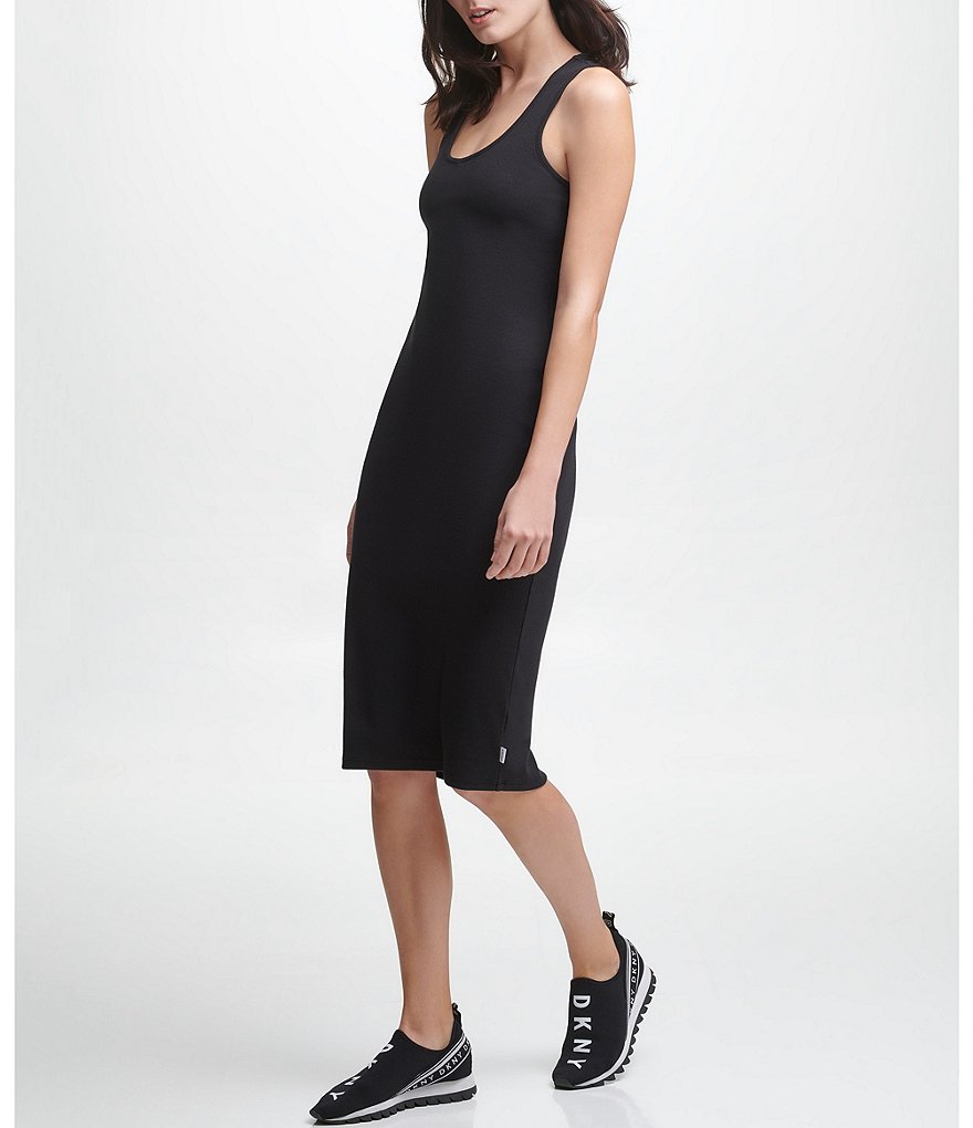 DKNY Sport Sleeveless Ribbed Racerback Shift Dress