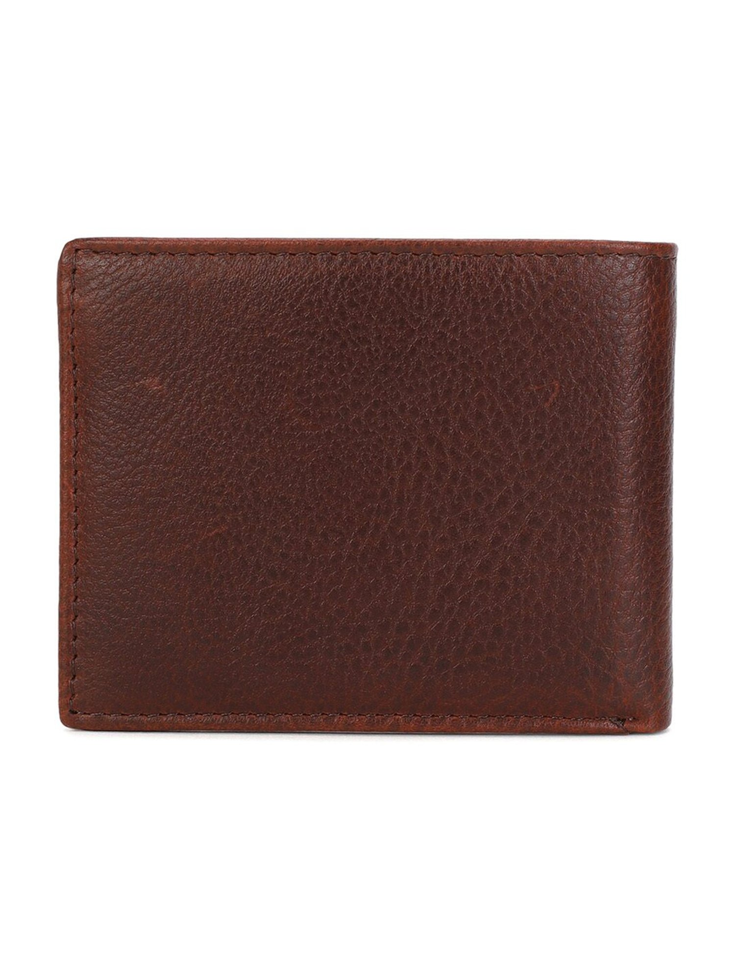 Van Heusen Brown Textured Leather Bi-Fold Wallet for Men