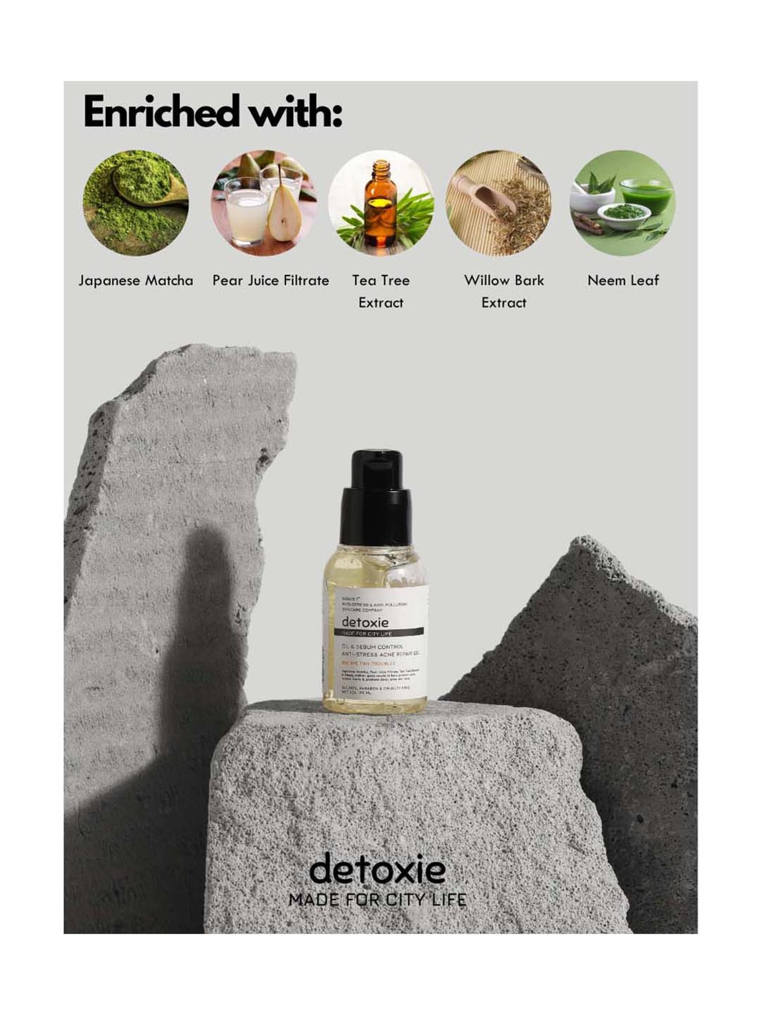 Detoxie Oil & Sebum Control Anti-Stress Acne Repair Gel - 35 ml