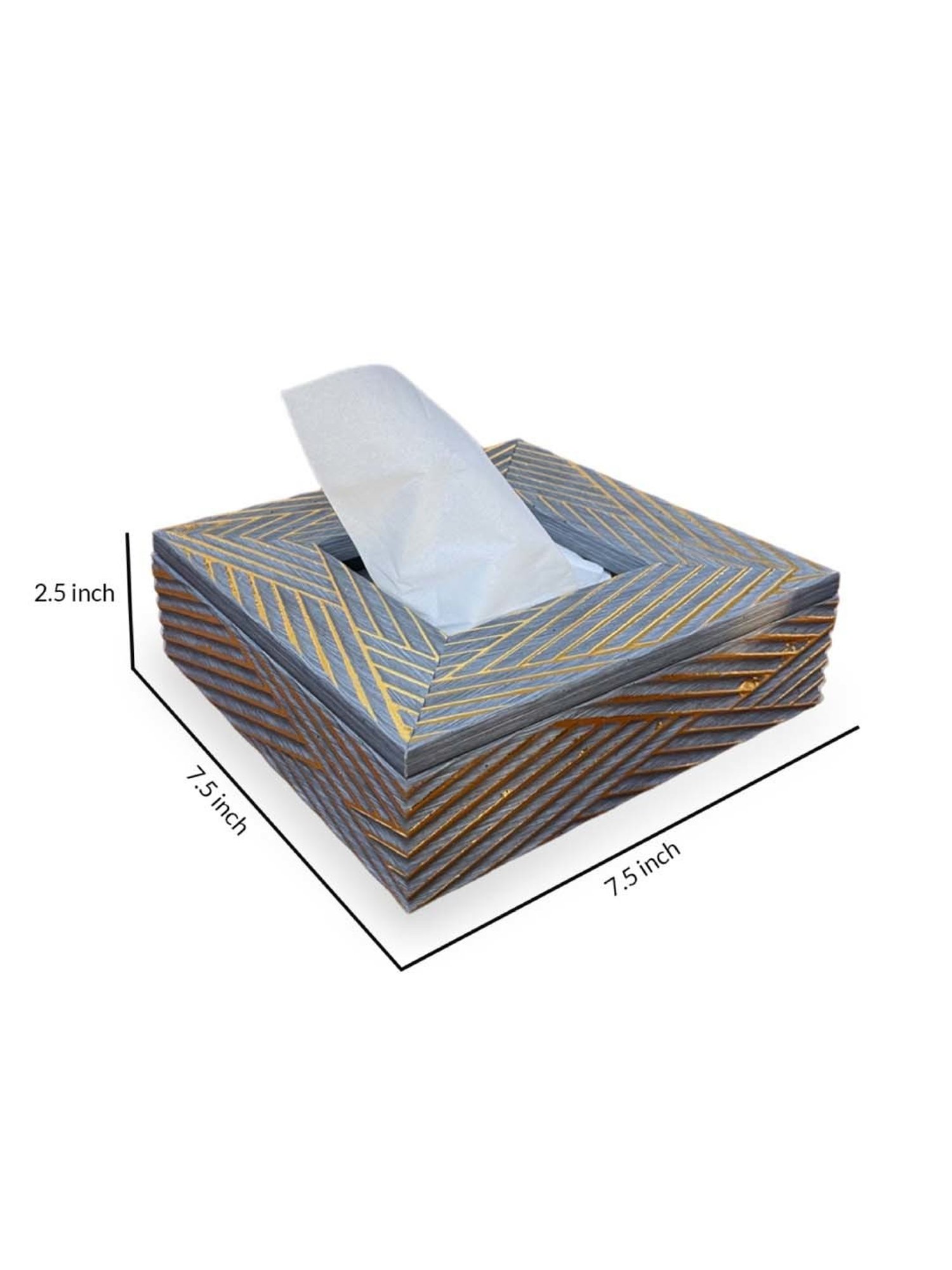 Art Street Grey Engineered Wood Rectangle Tissue Paper Napkin Box