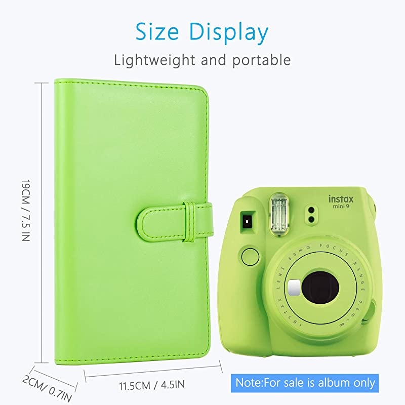 96 Pockets Mini Photo Album for Fujifilm Instax Mini Camera Polaroid Snap Z2300 SocialMatic Instant Cameras Zip Instant Printer Lime Green
