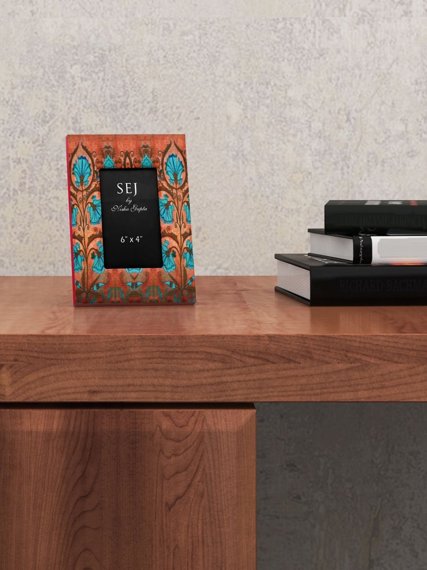 SEJ by Nisha Gupta Brown & Blue Wooden Photo Frame