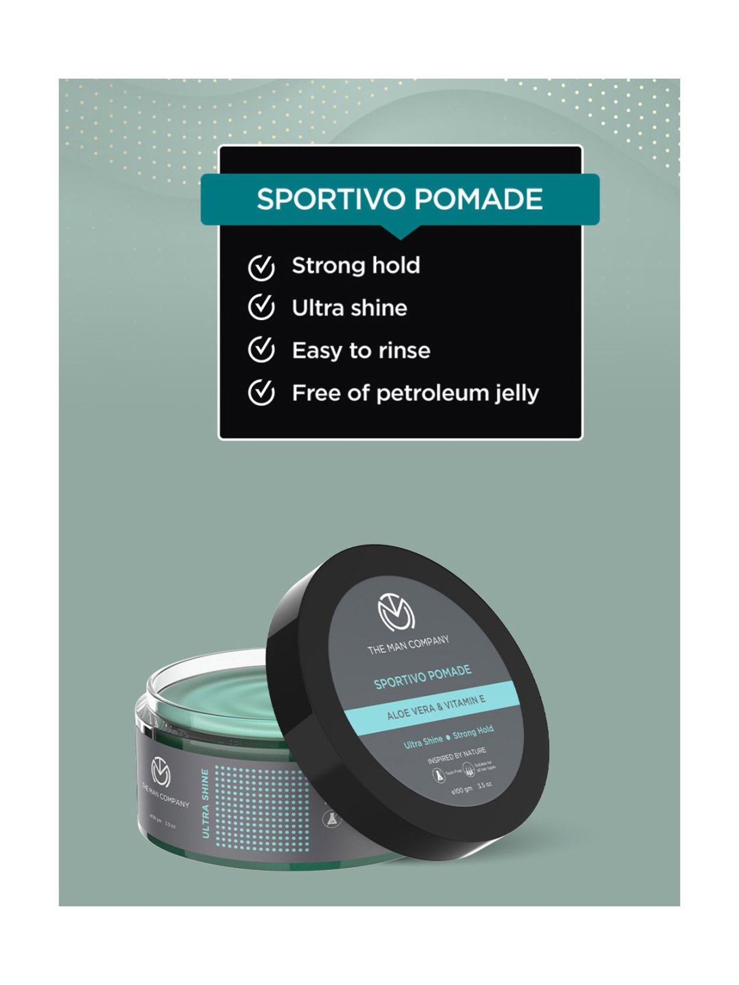 The Man Company Sportivo Hair Styling Pomade Wax - 100 gm