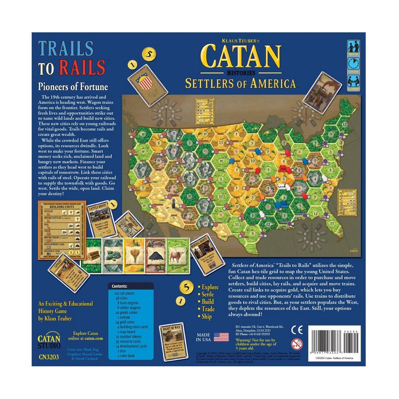 Mayfair Games Catan Histories Settlers of America Trails to Rails Board Game