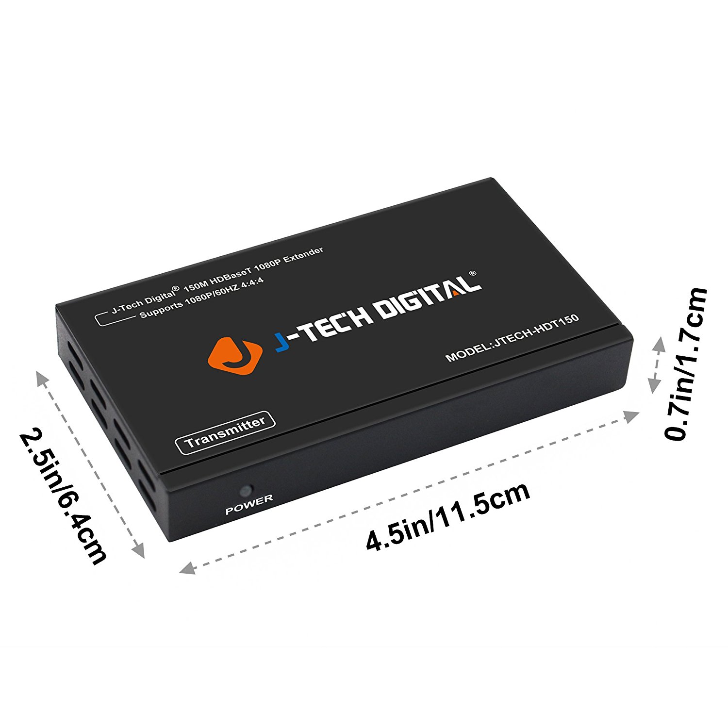 J-Tech Digital Long Range HDMI Extender Over Cat6 150m/492ft HDBaseT 1080P Extender PoC, Bi-Directional IR, Supports Dolby Digital, DTS, with EDID, CEC, RS-232 Passthrough (JTECH-HDT150)