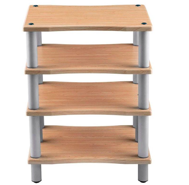 Monolith 4 Tier Audio Stand XL - Maple, Open Air Design, Each Shelf Supports Up to 75 lbs., Perfect Way to Organize AV Components