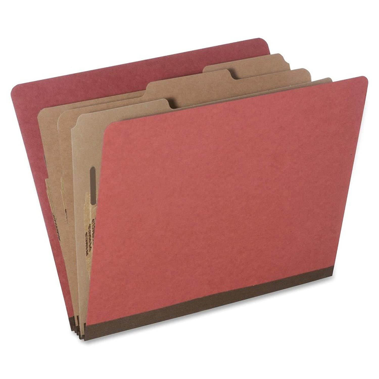 SKILCRAFT 7530-01-572-6208 8-Section Classification Folder, Letter Size, Earth Red (Pack of 10)
