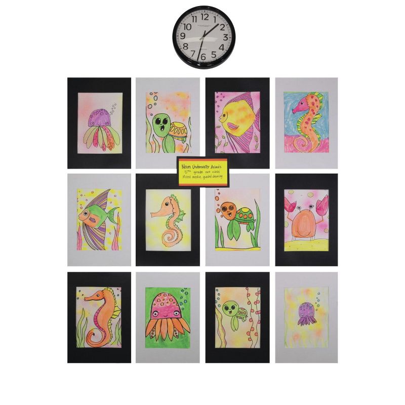 Pacon Pre-Cut Mat Frames, 12 x 18 Inches, Black, pk of 12