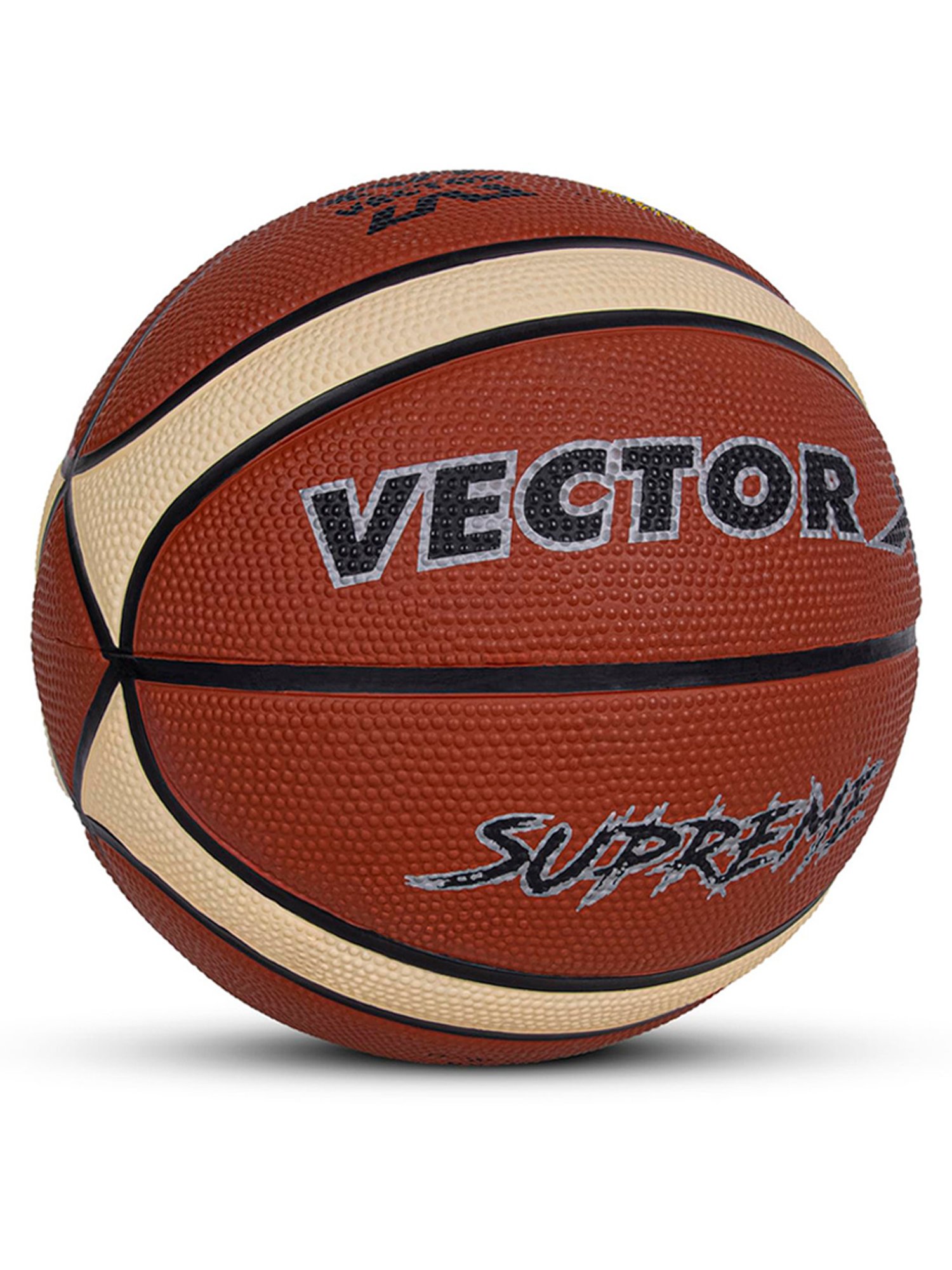 Vector X Supreme Fedration of India Rubberised Bladder Professional Basketball (Brown) Size - 5