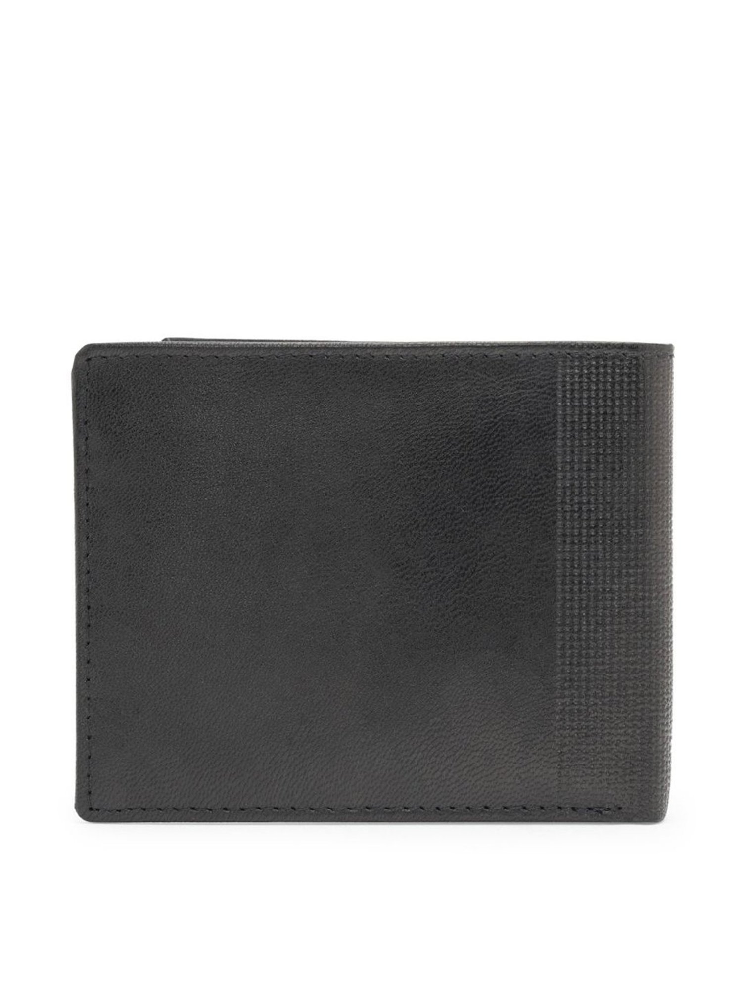Red Tape Black Leather Solid Bi-Fold Wallet