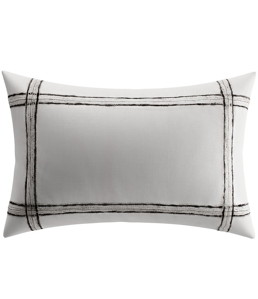 Vera Wang Charcoal Vines Mohair Plaid Breakfast Pillow