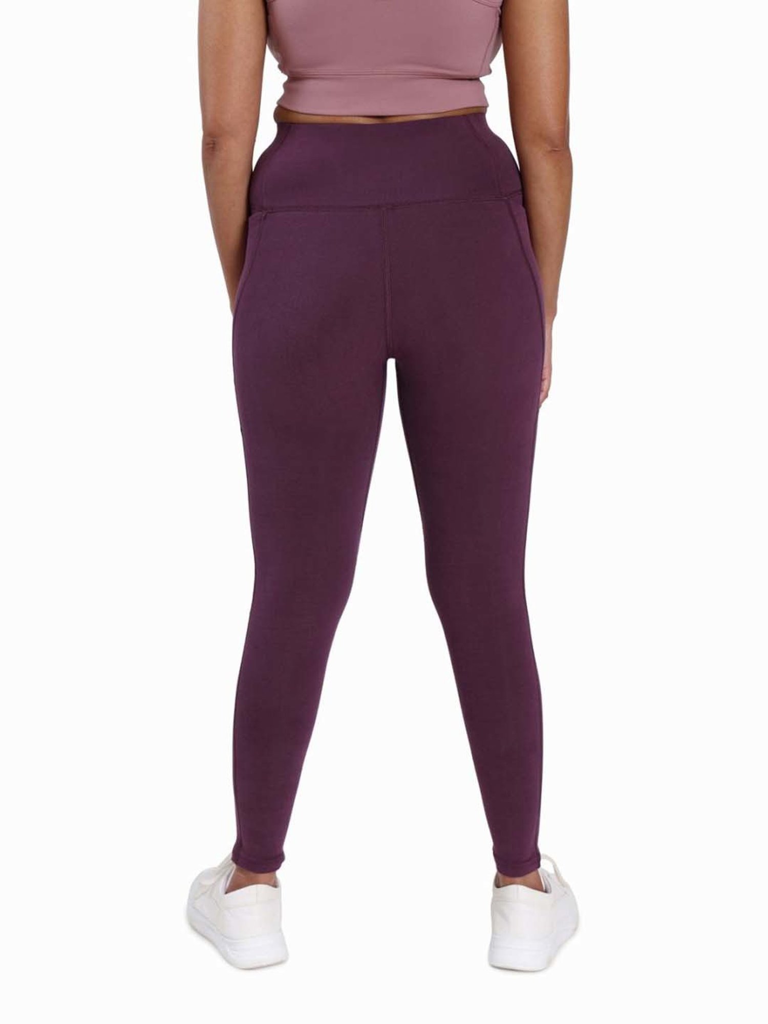 BlissClub Purple Cotton Sports Leggings