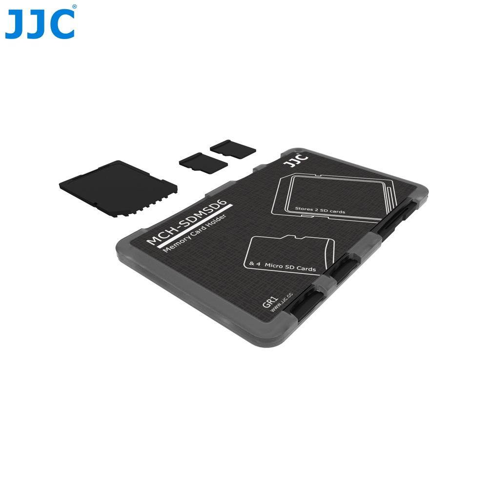 JJC Memory Card Case for 4x microSD + 2x SD Cards - Gray Edition - MCH-SDMSD6