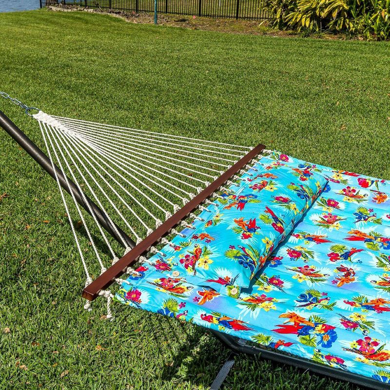 Coronado Double Quilted Hammock Blue/Parrots - Smart Living