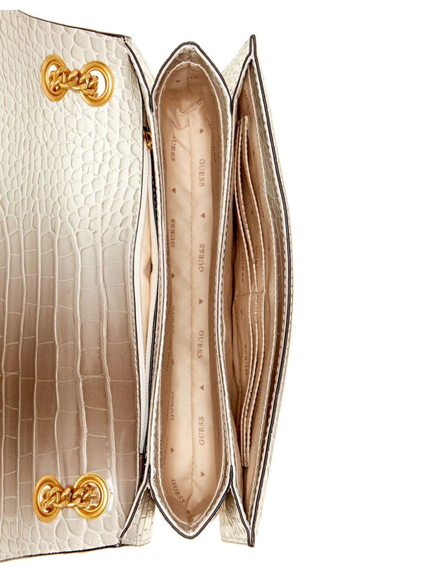 GUESS Grey Textured Shoulder Handbag